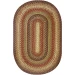 Homespice Decor Jute Braided Gingerbread Brown, Deep Red 503800 4 ft. X 6 ft. Oval Rug