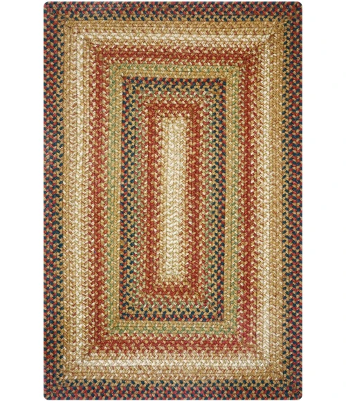 Homespice Decor Jute Braided Gingerbread Brown, Deep Red 510808 2 ft. X 3 ft. Rect Rug