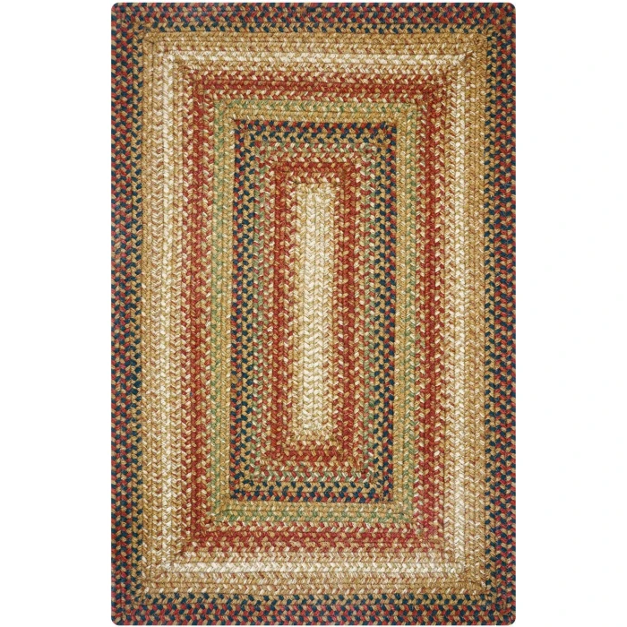 Homespice Decor Jute Braided Gingerbread Brown, Deep Red 516800 8 ft. X 10 ft. Rect Rug