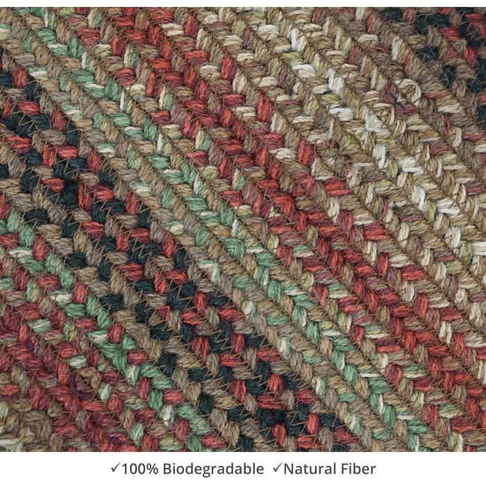 Homespice Decor Jute Braided Gingerbread Brown, Deep Red 516800 8 ft. X 10 ft. Rect Rug