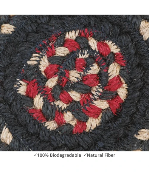 Homespice Decor Jute Braided Accessories Primitive Star Gloucester Black 240012PS 4 in. Set of 6 Round Rug