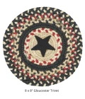 Homespice Decor Jute Braided Accessories Primitive Star Gloucester Black 240028PS 8 in. Set of 3 Round Rug