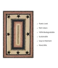 Homespice Decor Jute Braided Primitive Star Gloucester Black 513755 4 ft. X 6 ft. Rect Rug