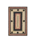 Homespice Decor Jute Braided Primitive Star Gloucester Black 513755 4 ft. X 6 ft. Rect Rug
