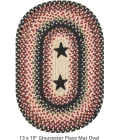 Homespice Decor Jute Braided Accessories Primitive Star Gloucester Black 240060PS 13 in. X 19 in. Set of 4 Oval Rug