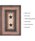 Homespice Decor Jute Braided Accessories Primitive Star Gloucester Black 240076PS 13 in. X 19 in. Set of 4 Rect Rug