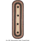 Homespice Decor Jute Braided Accessories Primitive Star Gloucester Black 240104PS 8 in. X 28 in. Set of 2 Oval Rug