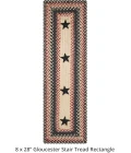 Homespice Decor Jute Braided Accessories Primitive Star Gloucester Black 240120PS 8 in. X 28 in. Set of 2 Rect Rug