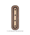 Homespice Decor Jute Braided Accessories Primitive Star Gloucester Black 571755 11 in. X 36 in. Oval Rug