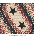 Homespice Decor Jute Braided Accessories Primitive Star Gloucester Black 571755 11 in. X 36 in. Oval Rug