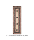 Homespice Decor Jute Braided Accessories Primitive Star Gloucester Black 572752 11 in. X 36 in. Rect Rug
