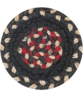 Homespice Decor Jute Braided Accessories Primitive Star Gloucester Black 240012PS 4 in. Set of 6 Round Rug