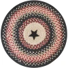 Homespice Decor Jute Braided Accessories Primitive Star Gloucester Black 240044PS 15 in. Set of 2 Round Rug