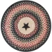 Homespice Decor Jute Braided Accessories Primitive Star Gloucester Black 240044PS 15 in. Set of 2 Round Rug