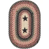 Homespice Decor Jute Braided Accessories Primitive Star Gloucester Black 240060PS 13 in. X 19 in. Set of 4 Oval Rug