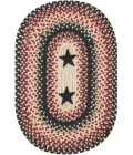 Homespice Decor Jute Braided Accessories Primitive Star Gloucester Black 240060PS 13 in. X 19 in. Set of 4 Oval Rug