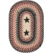 Homespice Decor Jute Braided Accessories Primitive Star Gloucester Black 240060PS 13 in. X 19 in. Set of 4 Oval Rug