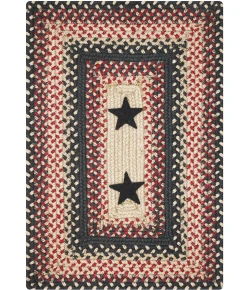 Homespice Decor Jute Braided Accessories Primitive Star Gloucester Black 240076PS 13 in. X 19 in. Set of 4 Rect Rug