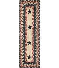 Homespice Decor Jute Braided Accessories Primitive Star Gloucester Black 240120PS 8 in. X 28 in. Set of 2 Rect Rug