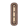 Homespice Decor Jute Braided Accessories Primitive Star Gloucester Black 571755 11 in. X 36 in. Oval Rug