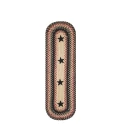 Homespice Decor Jute Braided Accessories Primitive Star Gloucester Black 571755 11 in. X 36 in. Oval Rug