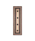 Homespice Decor Jute Braided Accessories Primitive Star Gloucester Black 572752 11 in. X 36 in. Rect Rug