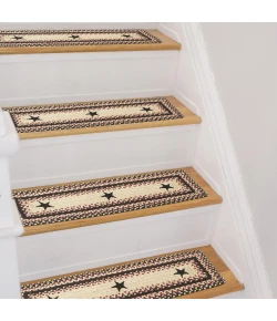 Homespice Decor Jute Braided Accessories Primitive Star Gloucester Black 240152PS 8 in. X 28 in. Set of 13 Rect Rug