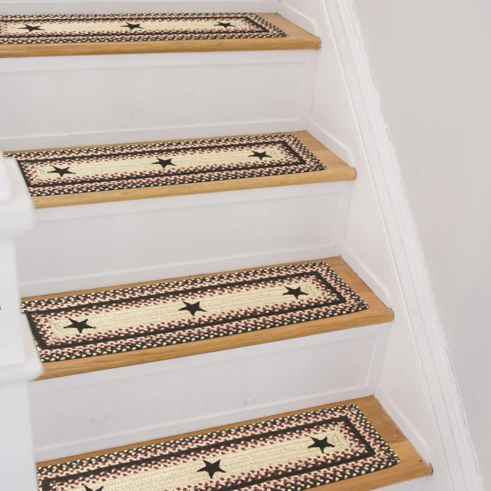 Homespice Decor Jute Braided Accessories Primitive Star Gloucester Black 240152PS 8 in. X 28 in. Set of 13 Rect Rug