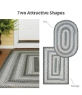 Homespice Decor Ultra Durable Braided Graphite Grey 306630 8 ft. X 10 ft. Oval Rug