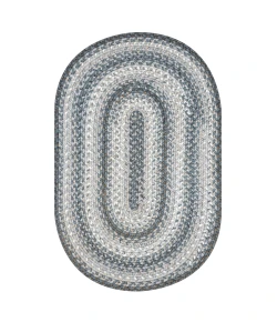 Homespice Decor Ultra Durable Braided Graphite Grey 305633 6 ft. X 9 ft. Oval Rug