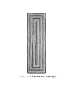 Homespice Decor Ultra Durable Braided Graphite Grey 329639 22 in. X 72 in. Rect Rug
