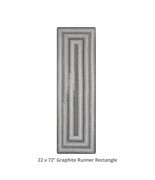 Homespice Decor Ultra Durable Braided Graphite Grey 329639 22 in. X 72 in. Rect Rug