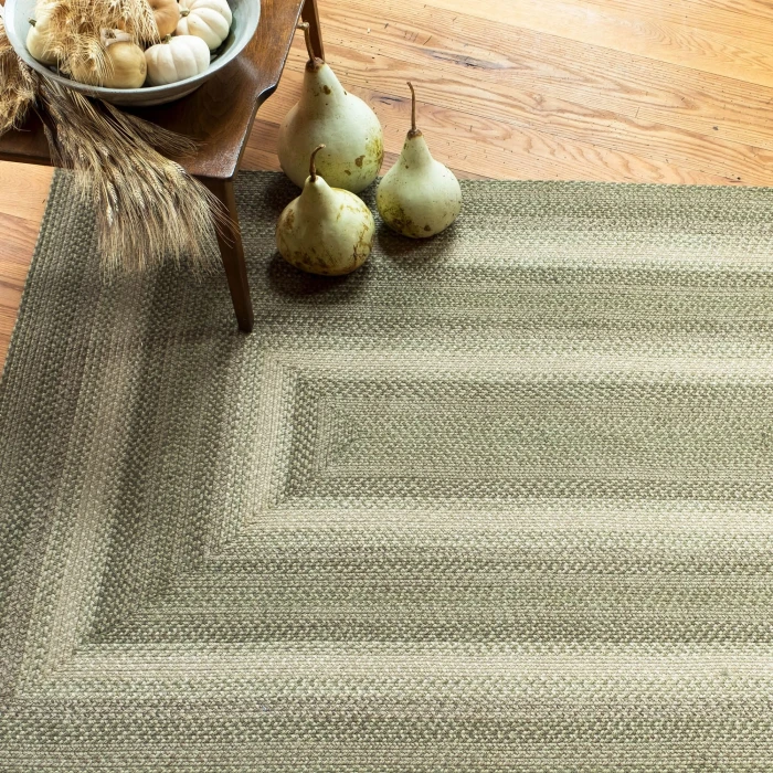 Homespice Decor Jute Braided Grassland Green 506825 8 ft. X 10 ft. Oval Rug