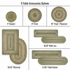Homespice Decor Jute Braided Accessories Green & Tan Grassland 8in. x 28in. Set of 14 Oval Rug