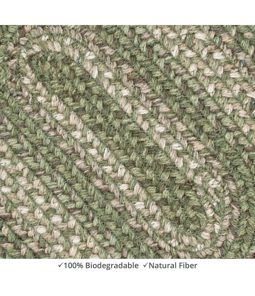 Homespice Decor Jute Braided Grassland Green 513823 4 ft. X 6 ft. Rect Rug