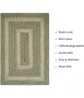 Homespice Decor Jute Braided Grassland Green 513823 4 ft. X 6 ft. Rect Rug