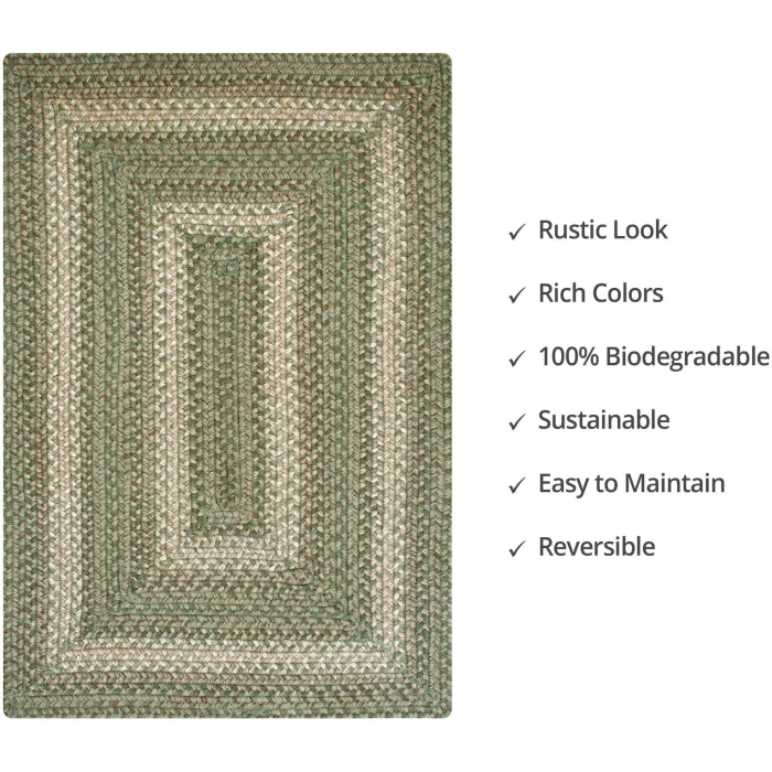 Homespice Decor Jute Braided Grassland Green 516824 8 ft. X 10 ft. Rect Rug