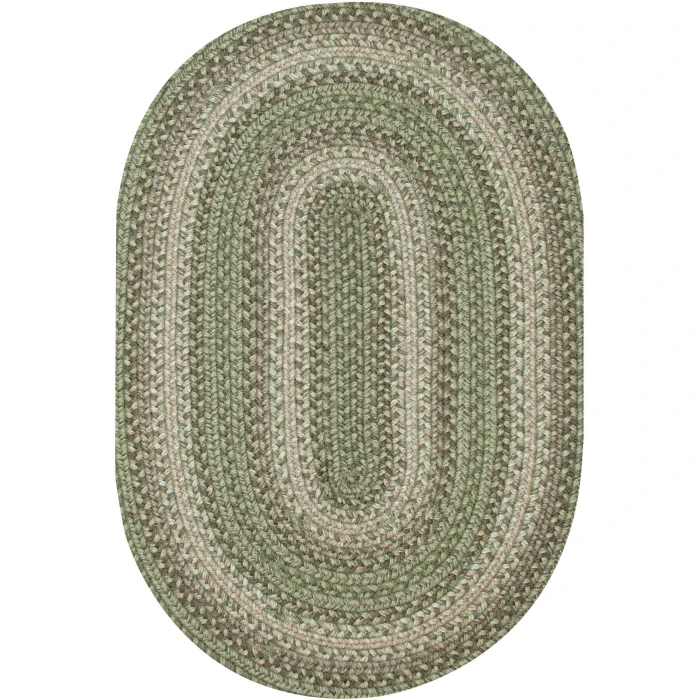 Homespice Decor Jute Braided Grassland Green 506825 8 ft. X 10 ft. Oval Rug