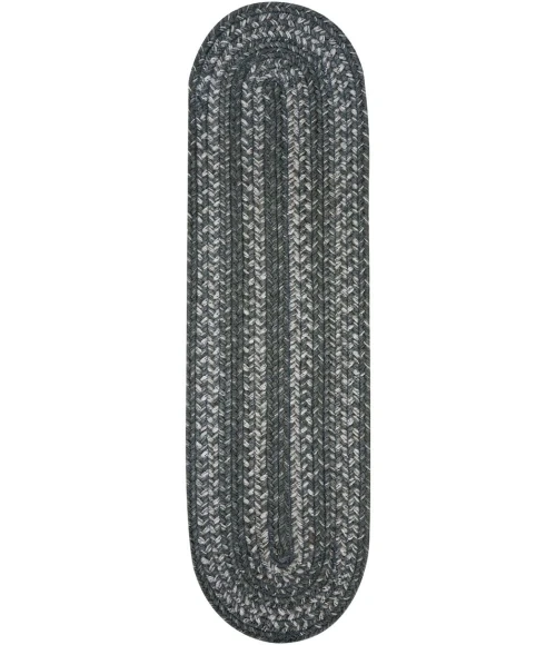 Homespice Decor Jute Braided Accessories Grey Cloud Grey 240140PS 8 in. X 28 in. Set of 13 Oval Rug