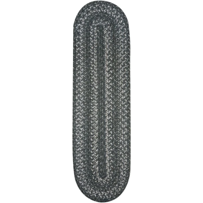 Homespice Decor Jute Braided Accessories Grey Cloud Grey 240140PS 8 in. X 28 in. Set of 13 Oval Rug