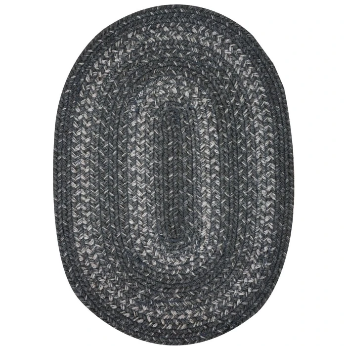 Homespice Decor Jute Braided Grey Cloud Grey 503855 4 ft. X 6 ft. Oval Rug
