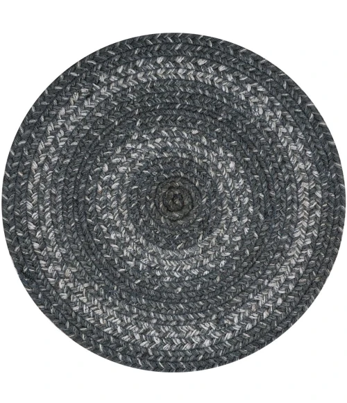 Homespice Decor Jute Braided Accessories Grey Cloud Grey 240178PS 15 in. Set of 6 Round Rug