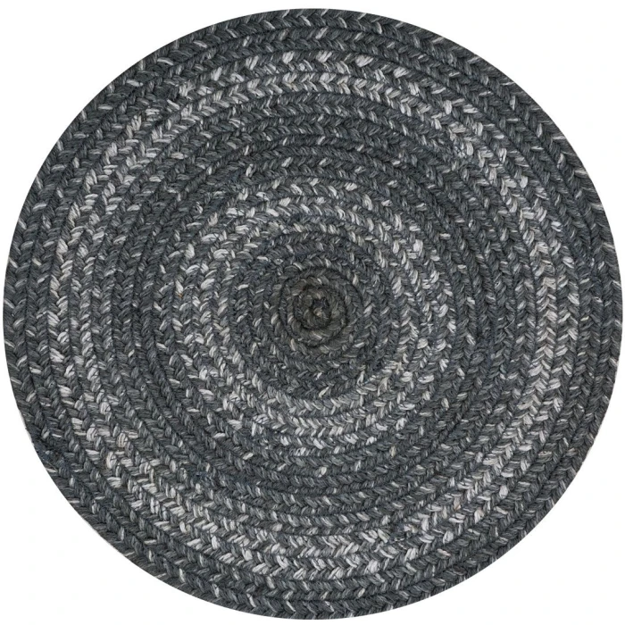 Homespice Decor Jute Braided Accessories Grey Cloud Grey 240178PS 15 in. Set of 6 Round Rug