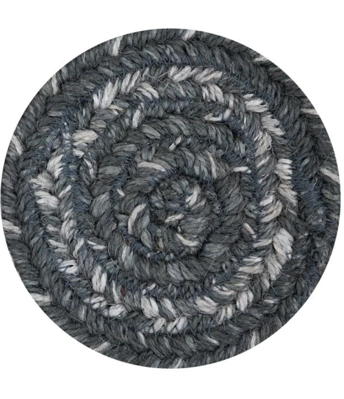 Homespice Decor Jute Braided Accessories Grey Cloud Grey 240016PS 4 in. Set of 6 Round Rug
