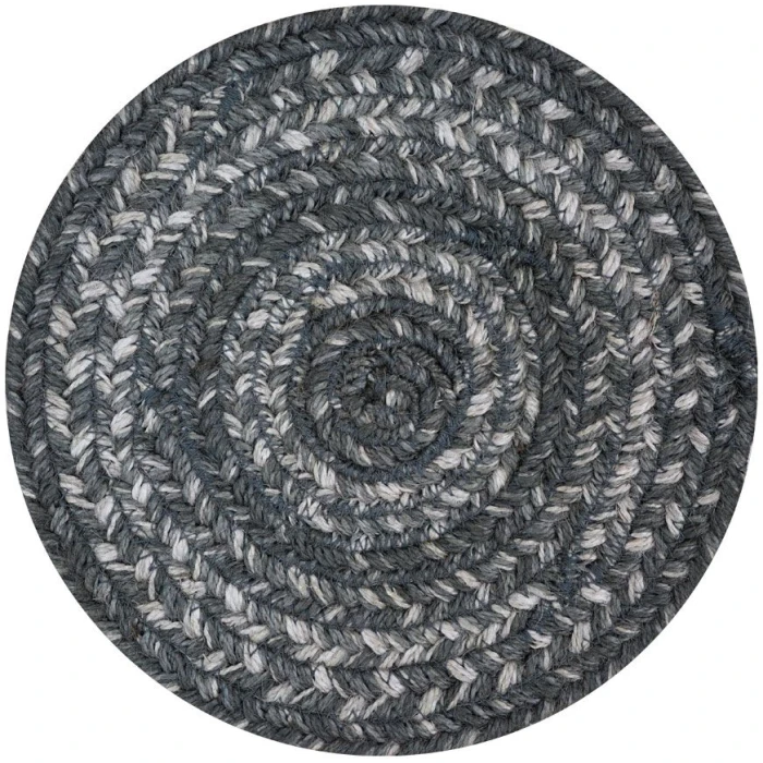 Homespice Decor Jute Braided Accessories Grey Cloud Grey 240032PS 8 in. Set of 3 Round Rug
