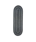 Homespice Decor Jute Braided Accessories Grey Cloud Grey 571854 11 in. X 36 in. Oval Rug