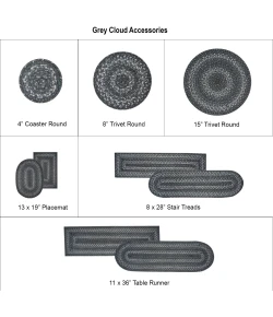 Homespice Decor Jute Braided Accessories Grey Cloud Grey 572851 11 in. X 36 in. Rect Rug