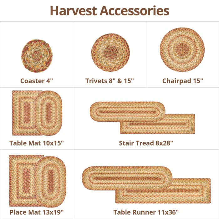 Homespice Decor Jute Braided Harvest Beige, Tan 511072 20 in. X 30 in. Rect Rug