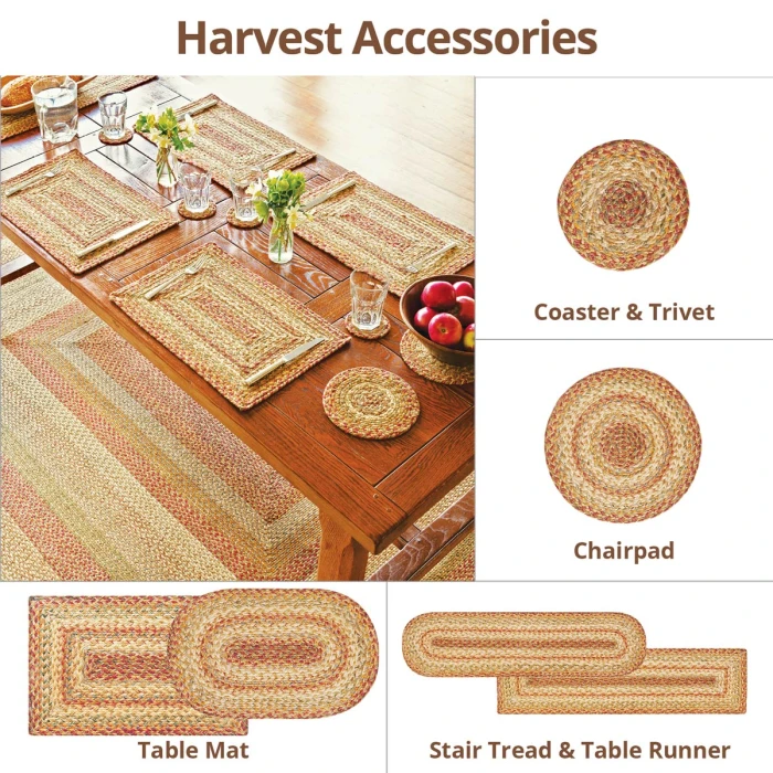 Homespice Decor Jute Braided Harvest Beige, Tan 504074 5 ft. X 8 ft. Oval Rug