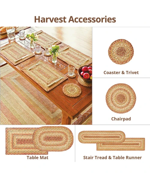 Homespice Decor Jute Braided Harvest Beige, Tan 506078 8 ft. X 10 ft. Oval Rug